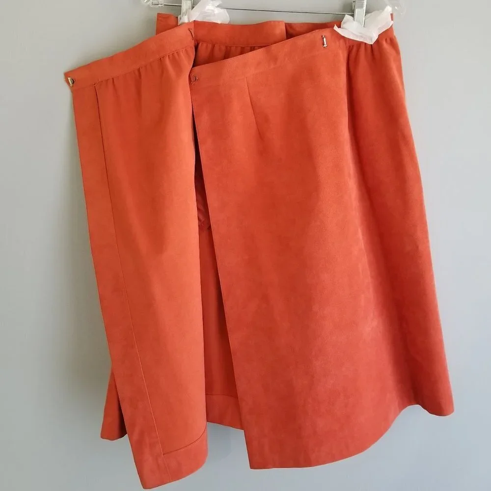 Gertrude Frank Vintage Suede Skirt Suit-Size 14